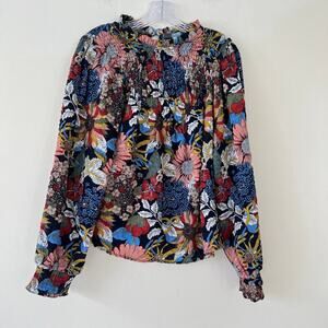 Eva Franco Women's Multicolor Floral Long Sleeve Top Size 6